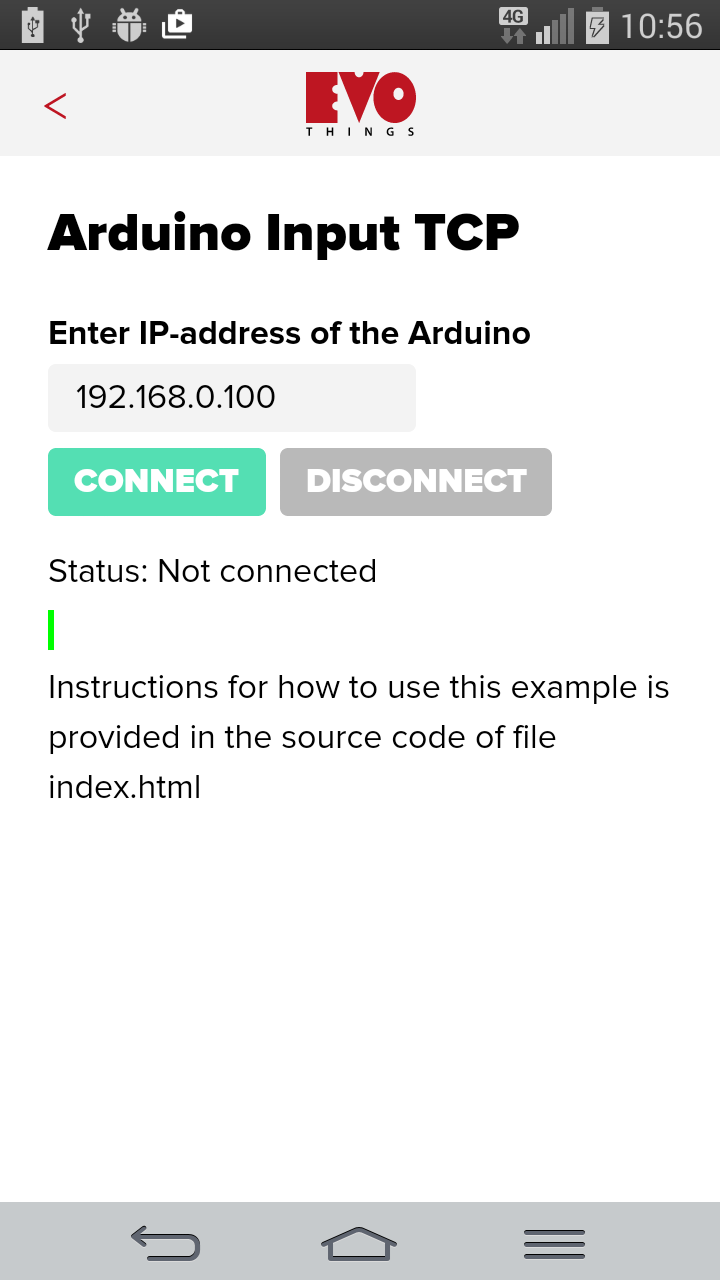 Arduino Input TCP