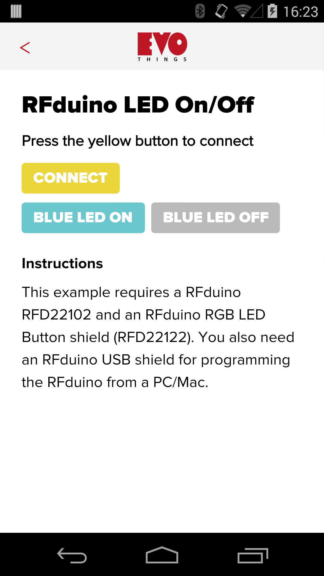 RFduino LED On/Off