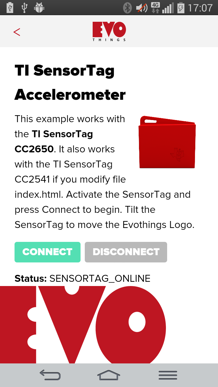 TI SensorTag Accelerometer